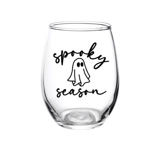 Halloween Wine Glass, Spooky Season Glass, Party Favor, Halloween Barware