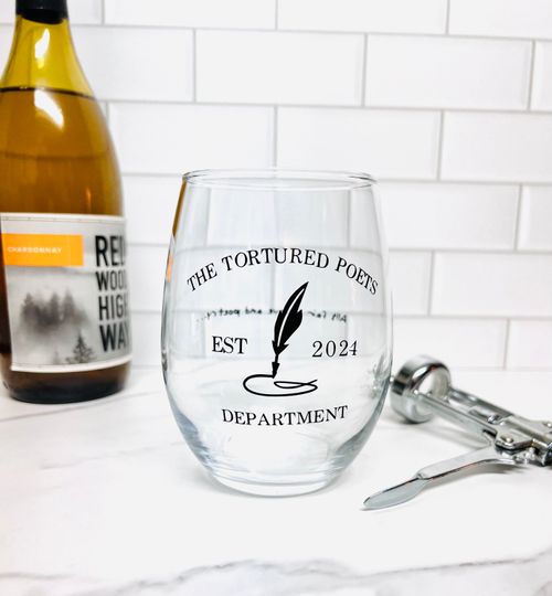 Tortured Poets Stemless Wine Glass - All's Fair in Love and Poetry