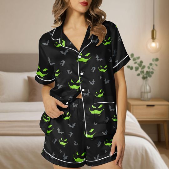 Oogie Boogie Pajamas, Disney Halloween Sleepwear, Disney Villain Pjs Set, Spooky Cute Pajamas, Halloween Gift For Mom