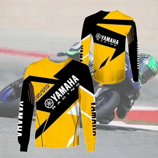 Ya*ma*ha Long sleeve Shirt 3D Racing Size S-5XL Printed 3D New Yellow Hot Sale