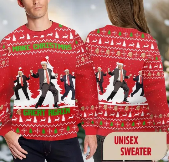 Trump Dancing Make Christmas Great Again Ugly Christmas Sweater