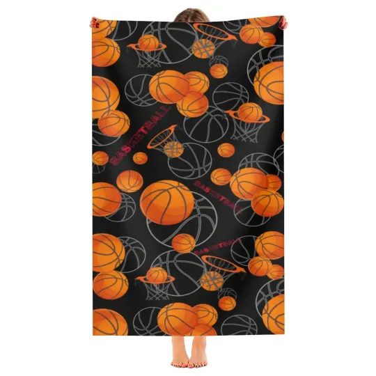 Basketball Beach Towel Oversized Microfiber Quick Dry Bath Towels Gift Thick ...