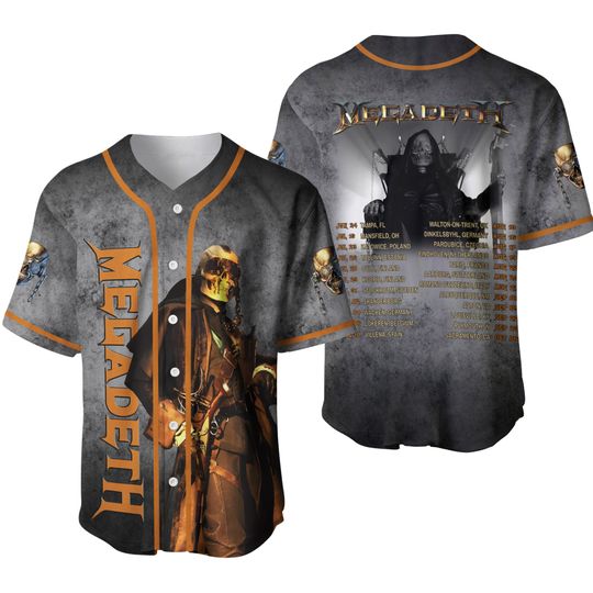 Megadeth Tour Dates Baseball Jersey Megadeth 3D Print Unisex T-Shirt Men Women