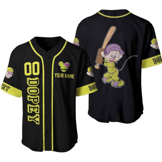 Personalized Dopey Dwarf Disney Baseball Jersey, Disney Jersey