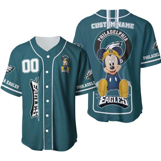 Personalized Philadelphia Football Jersey, Eagles Mickey Mouse Baseball Jersey, Sunday Football