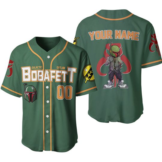 Personalized Boba Fett Baseball Jersey Shirt