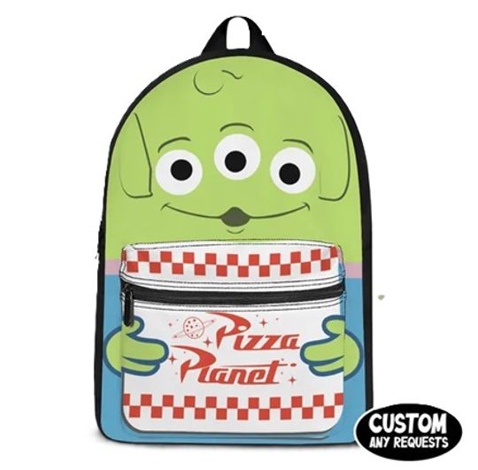 Custom Disney Alliens Toy Story Pizza Planet Backpack, Kids School Bag, Custom Name Backpack, Cute Kids Backpack, Birthday Gift, Fun Bag