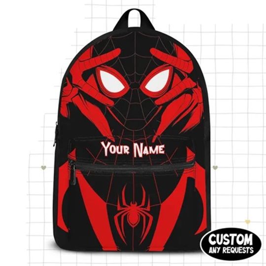 Custom Name Disney Spiderman Miles Morales Backpack, Kids School Bag, Cute Kids Backpack, Birthday Gift, Fun Travel Bag, Back To School Gift