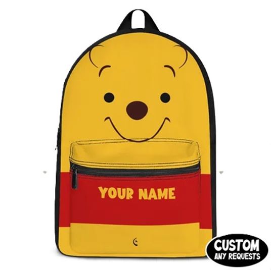 Custom Name Winnie The Pooh Backpack for Kids, Custom Disney Backpack, Back To School Gift, Summer Backpack, Pooh Bear Bag