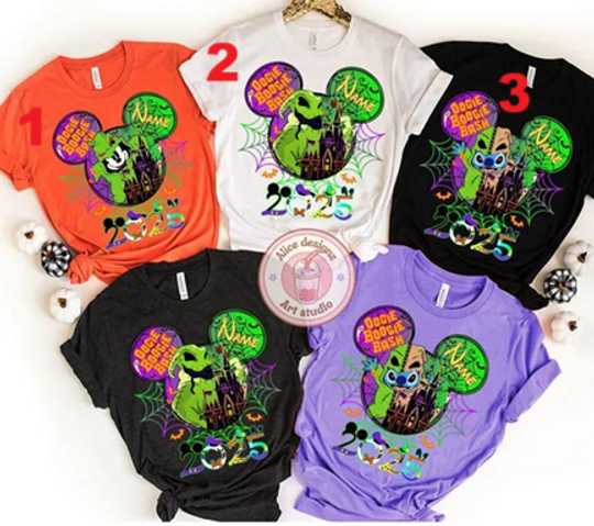 Personalized Oogie Boogie Bash 2025 Shirt, Mickey Stitch Halloween Family Costume, Group T-Shirts