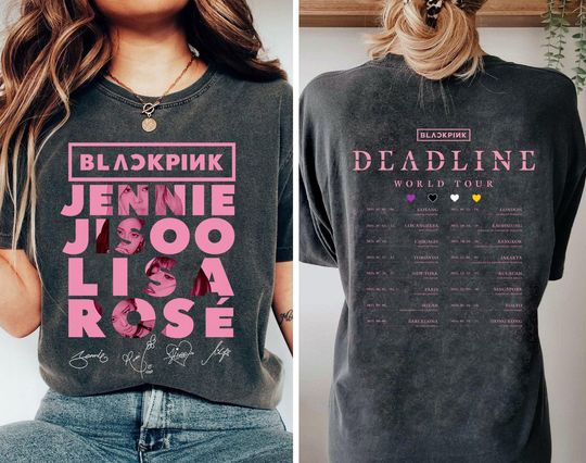 Comfort Colors 2025 Black Pink World Tour T-Shirt, Black Pink Concert Tee, Kpop Black Pink Merch, Jisoo Jennie Lisa Rose PSD205.200.B.DT