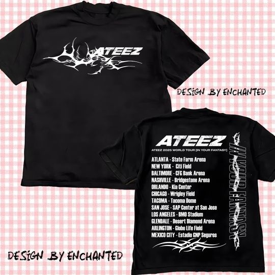 Retro Ateez 2025 World Tour in Your Fantasy Shirt, Ateez World Tour 2025 in North America Graphic Tee, ATEEZ Golden Hour Part 3, Lemon Drop