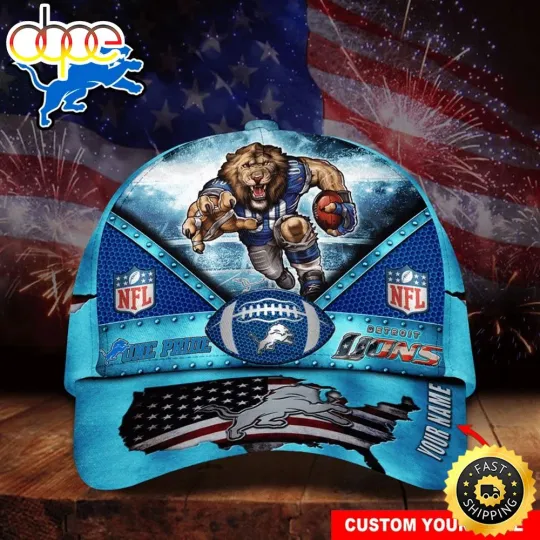 Detroit Team Lions 4th of July Baseball Cap