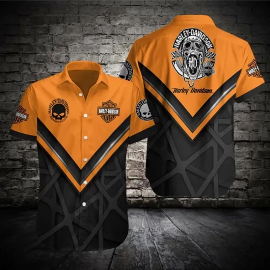 Harley Racing Davidson Casual Button Down Shirt