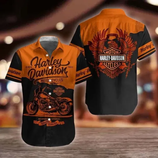 Harley Racing Davidson Casual Button Down Shirt