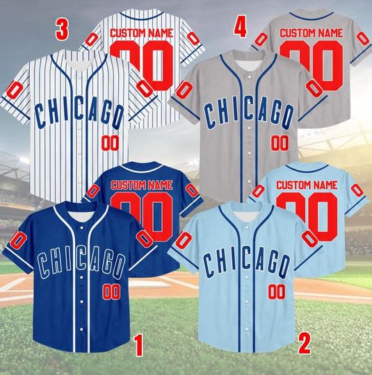 Customized Chicago Baseball Team Baseball Jersey, Personalized Name And Number Jersey, Cubs Fans Jersey, Game Day Jersey