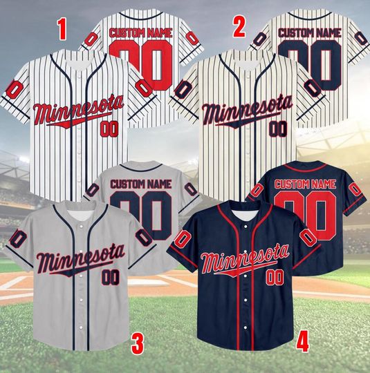Customized Minnesota Baseball Team Baseball Jersey, Personalized Name And Number Jersey, Twins Fans Jersey, Game Day Jersey