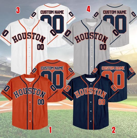 Customized Houston Baseball Team Baseball Jersey, Personalized Name And Number Jersey, Astros Fans Jersey, Game Day Jersey