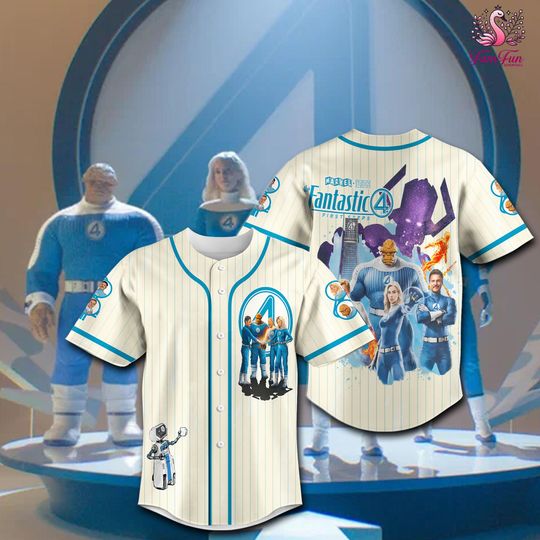 Baseball Shirt The Fantastic Four First Steps, Fantastic Four Jersey, Fantastic Four First Steps Baseball Jersey Shirt, Merch for Fans
