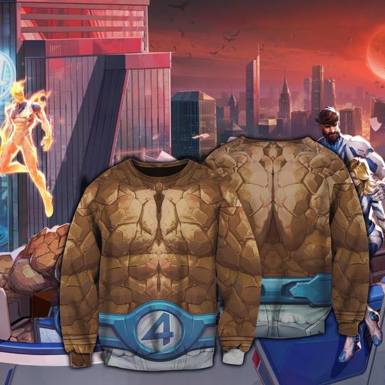 Ben Grimm The Fantastic Four First Steps 3D, The Thing Fantastic 4 First Steps Sweatshirt,Avengers Costume, Super Hero Cosplay Tshirt