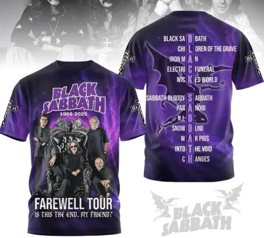 Black Sabbath Farewell Tour 2025 3D T-shirt