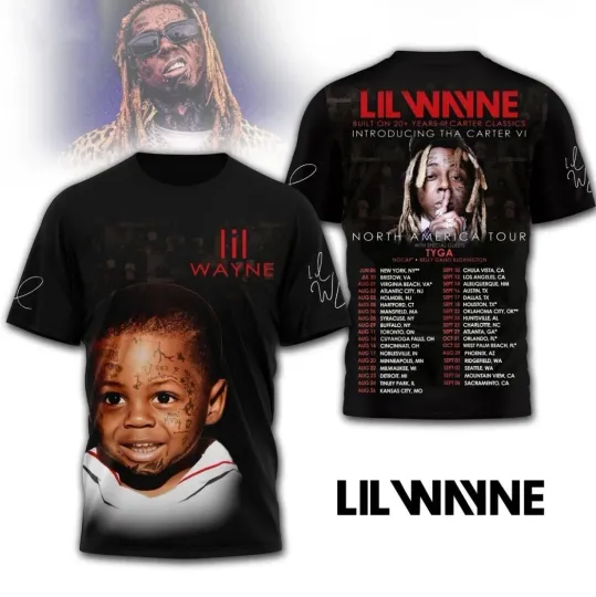 Lil Wayne North America Tour 2025 Signature 3D T-Shirt