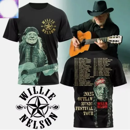 Nelson 2025 Outlaw Music Festival Tour 3D T-Shirt