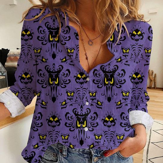 The Haunted Mansion Welcome Foolish Mortals Women's Casual Shirt, Disney Women Shirt, Magic Kingdom Shirt, Disney Vintage Shirt