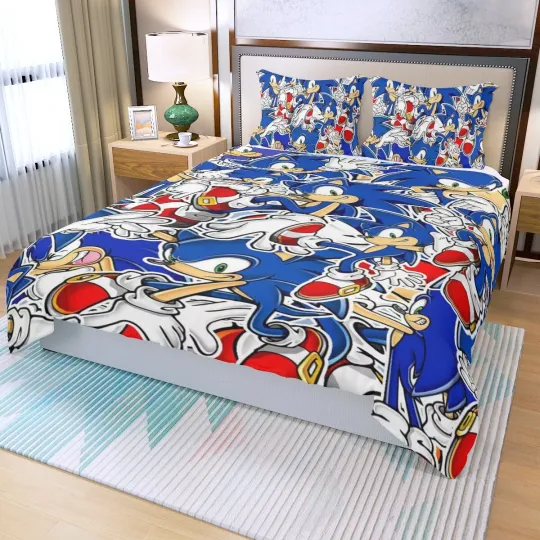 Sonic The Hedgehog Collage Print Duvet Cover Set