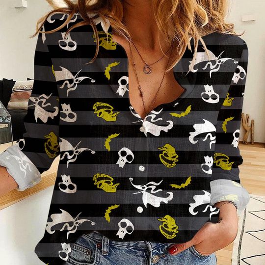Zero Oogie Boogie Bash Women Casual Shirt, Disney Women Blouses Shirt, Magic Kingdom Shirt, Shirt For Women, Disney Vintage Shirt