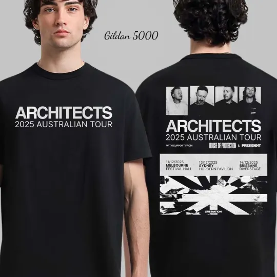 Architects 2025 Australian Tour In Melborne Sydney And Brisbane T-Shirt