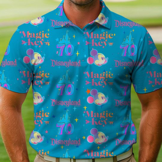 Mickey Magic Key Disneyland 70th Anniversary Polo Shirt, 70 Years Of Magic Shirt, Disney Polo Shirt, Disneyland Trip 2025