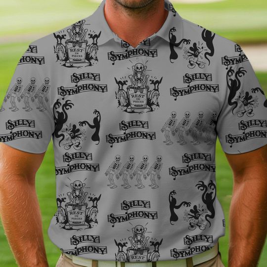 The Silly Symphony  Collection Skeleton Dance Polo Shirt, Halloween Golf Lovers Shirt, Halloween Matching Family Shirt