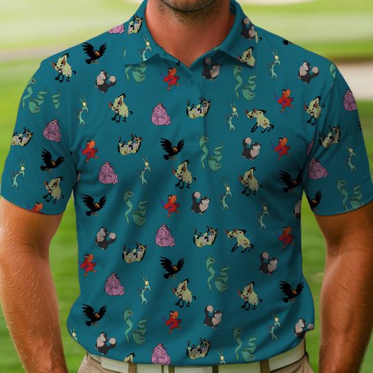 Disney Villains Character Luicfer, Pain, Panic Polo Shirt, Disneyland Trip Family Matching Outfit, Disney Polo Shirt, Disneyland Trip 2025