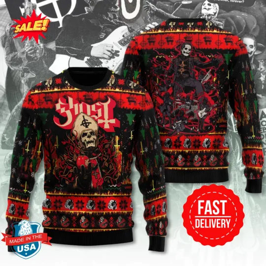 Ghost Band 3D Ugly Sweater S-5XL New New New