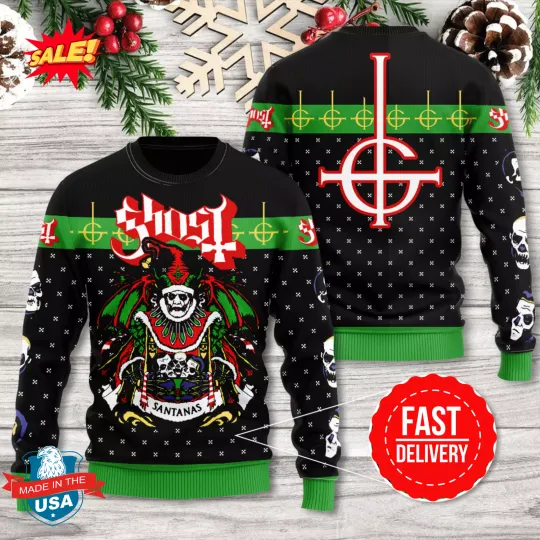Ghost Band 3D Ugly Sweater S-5XL 2024