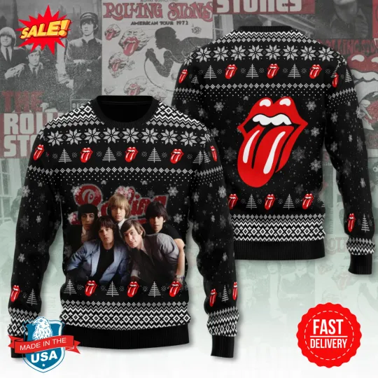 The Rolling Stones 3D Ugly Sweater S-5XL