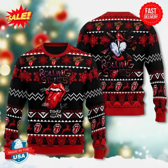 The Rolling Stones 3D Ugly Sweater S-5XL