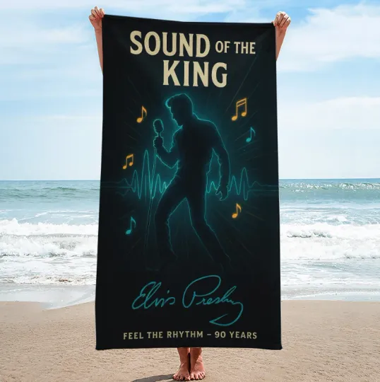 Elvis Presley Sound Of The King Rectangle Beach Towel