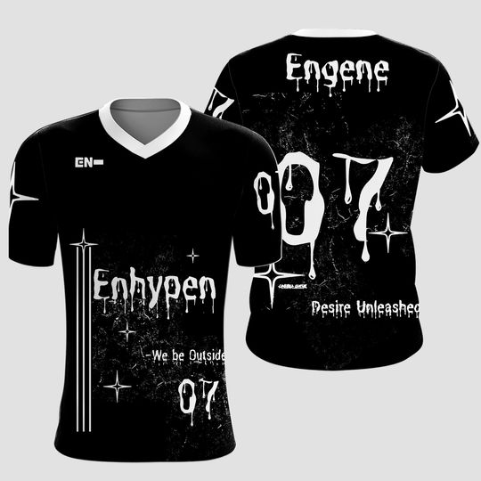 ENHYPEN 07 Engene Jersey - Outside Desire Unleashed Black and White