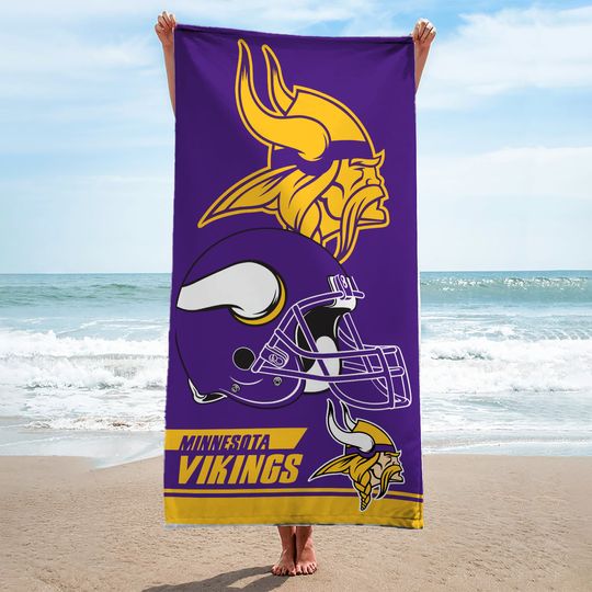 Licensed Minnesota Vikings football Luxurious Beach Towel