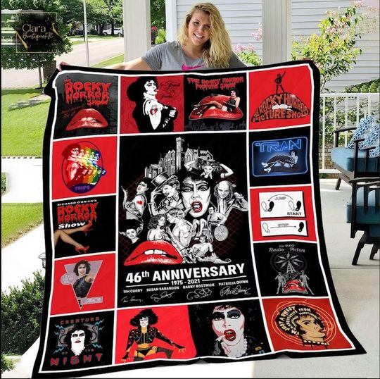 The Rocky Horror Picture Show Frank N Furter Quilt Blanket, Horror Picture Show 1975 Musical Classic TV Show Vintage Quilt, Halloween Gift