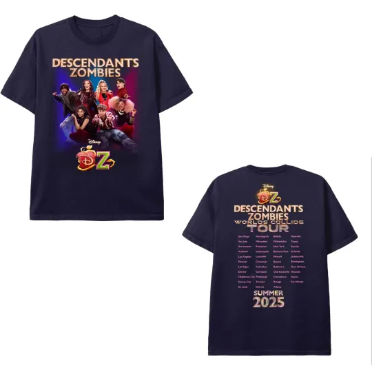 Descendants Zombies Worlds Collide Tour 2025 T-Shirt