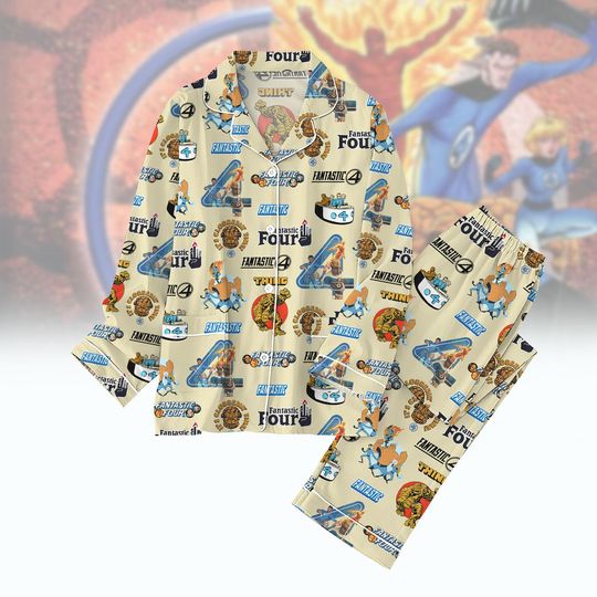Fantastic Four First Steps Pajamas Set, Fantastic Four Character Women Pajamas, Fantastic 4 Holiday Pajamas, Marvel Pajamas Christmas