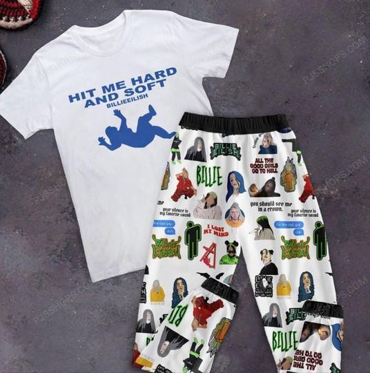 Billie Eilish Family Holiday Pajamas Set - Hit Me Hard And Soft Personalized Matching Sleepwear