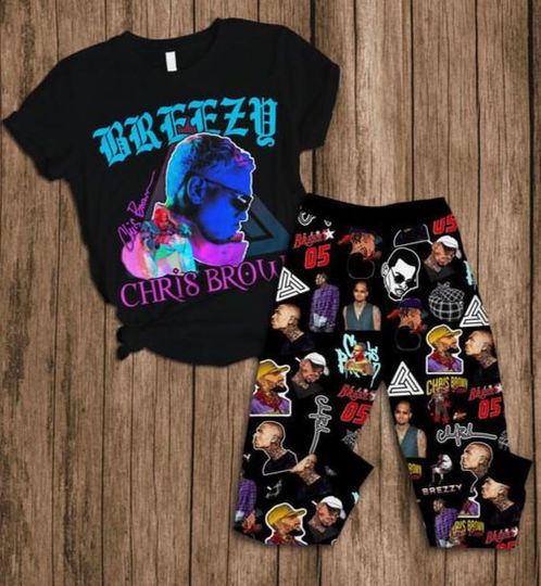 Chris Brown Tour Tshirt Pajamas Pants, Chris Brown Breezy Bowl XX Tour Pajamas Set, Breezy Bowl XX 2025 Pajamas, Breezy Bowl Holiday Pajamas
