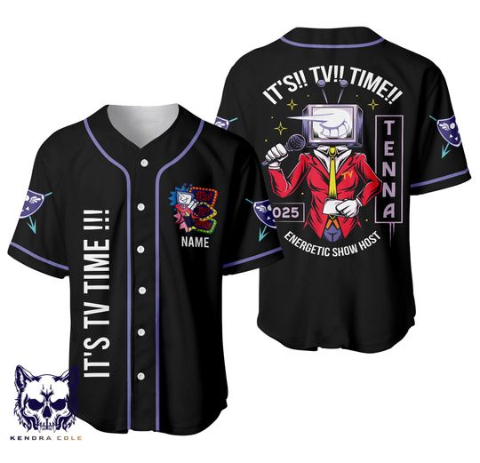TV TIME Deltarune Custom Baseball Jersey, Deltarune Inspired Shirt, Energetic Show Host Cosplay, Custom Name Gamer Jersey
