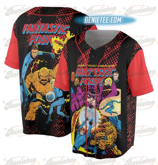 Fantastic Four Jersey, Vintage Fantastic Four First Steps Jersey, Fantastic 4 Comic Reed Richards Sue Storm Tee