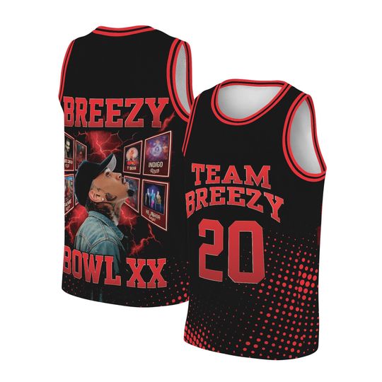 Chris Brown Breezy Bowl Tour Baseketball Jersey