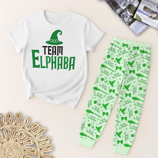 Halloween Wicked Pajamas Set, Witchy Vibe Outfit, Wizard Costume Loungewear, Cute Wicked Themed Sleepwear, Halloween Gift